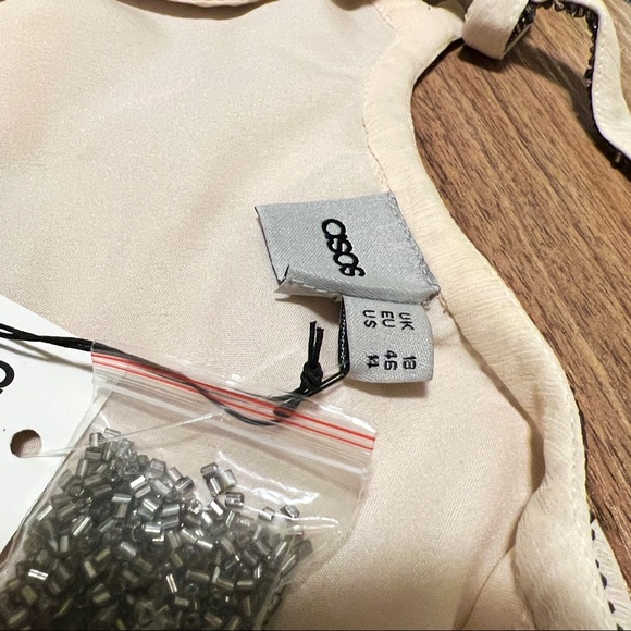 3/$30 🌸 NWT ASOS pink chiffon dress with beaded straps, caged in back, S… - Picture 7 of 7